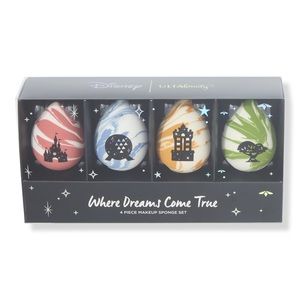 Disney Ulta Where Dreams Come True Sponge 4 Piece Set World Magic Kingdom Epcot